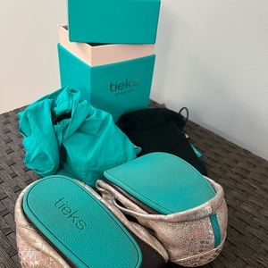 Tieks romantic blush snake print ballet flats